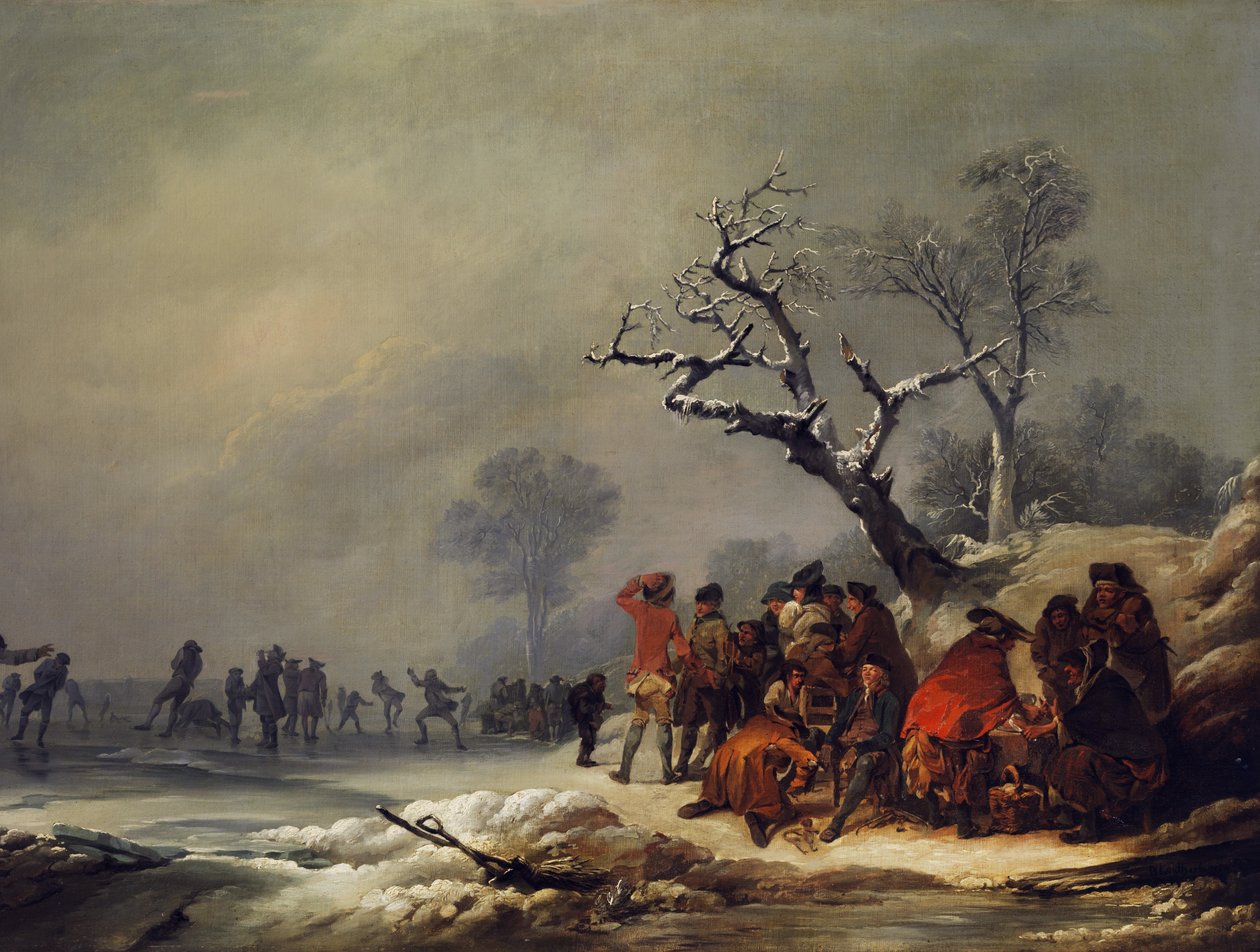 Hvilende samfund i vinterlig nydelse af Philip James de Loutherbourg