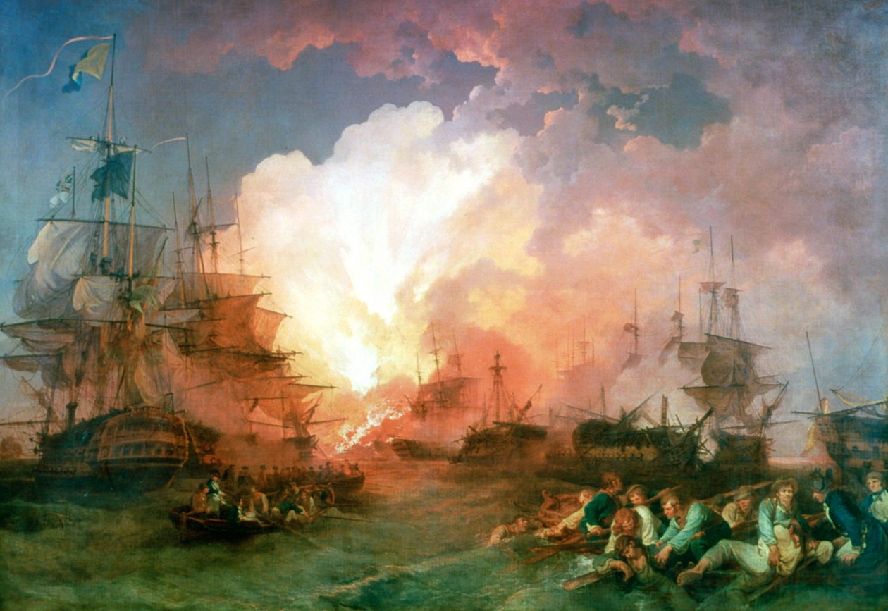Slaget ved Nilen, 1800 af Philip James de Loutherbourg