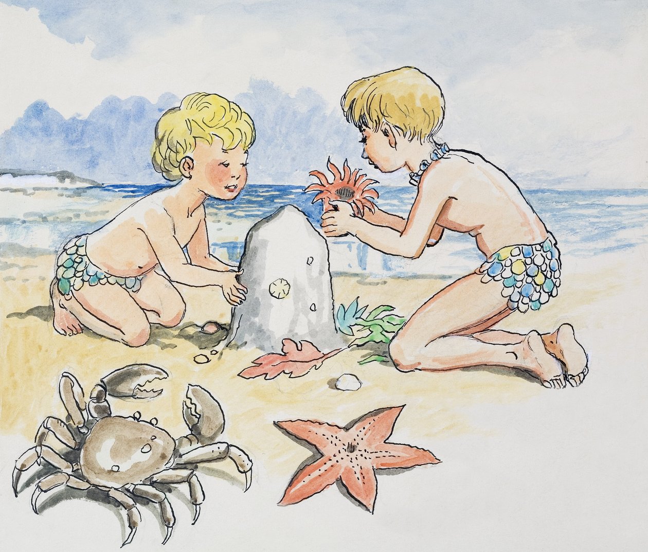 Ved havet, illustration fra 