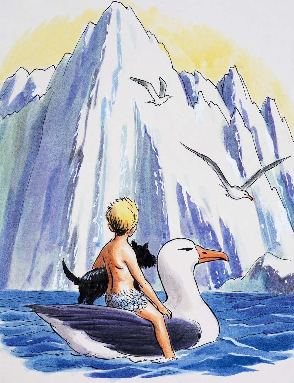 Isbjerge i Arktis, illustration fra 