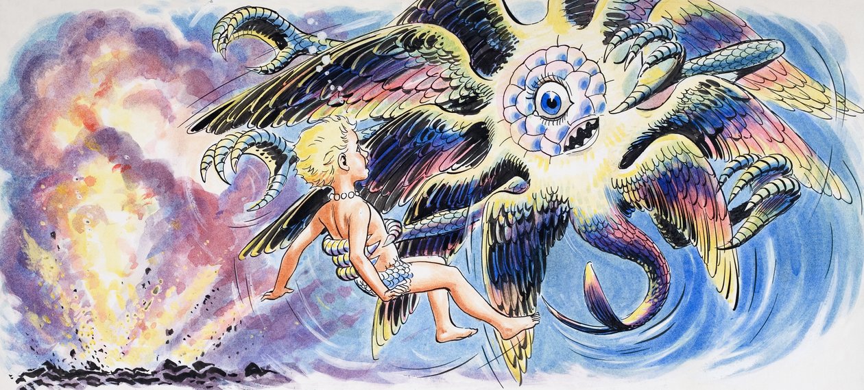 Mytisk monster, illustration fra 