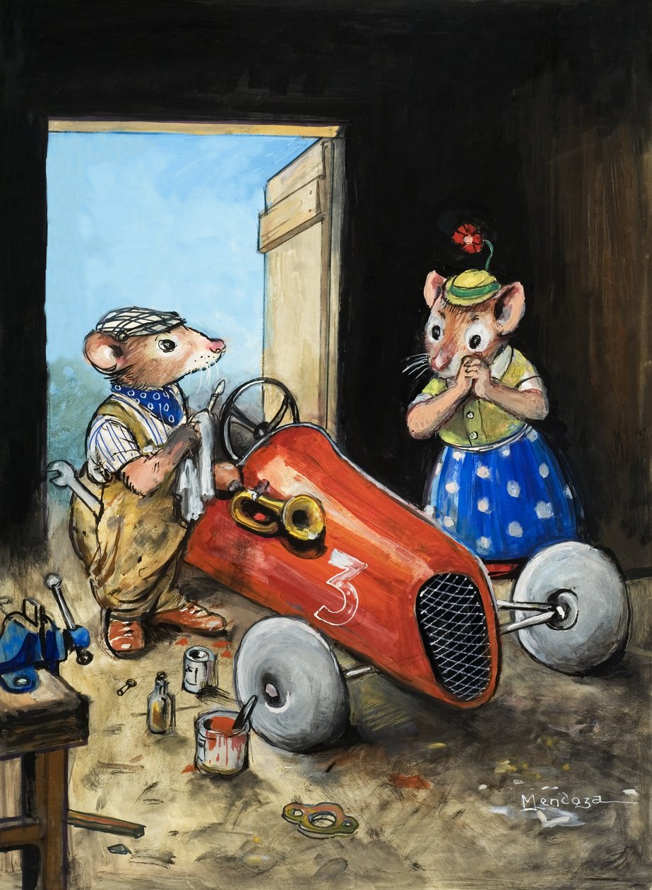 The Town Mouse and the Country Mouse (gouache på papir) af Philip Mendoza