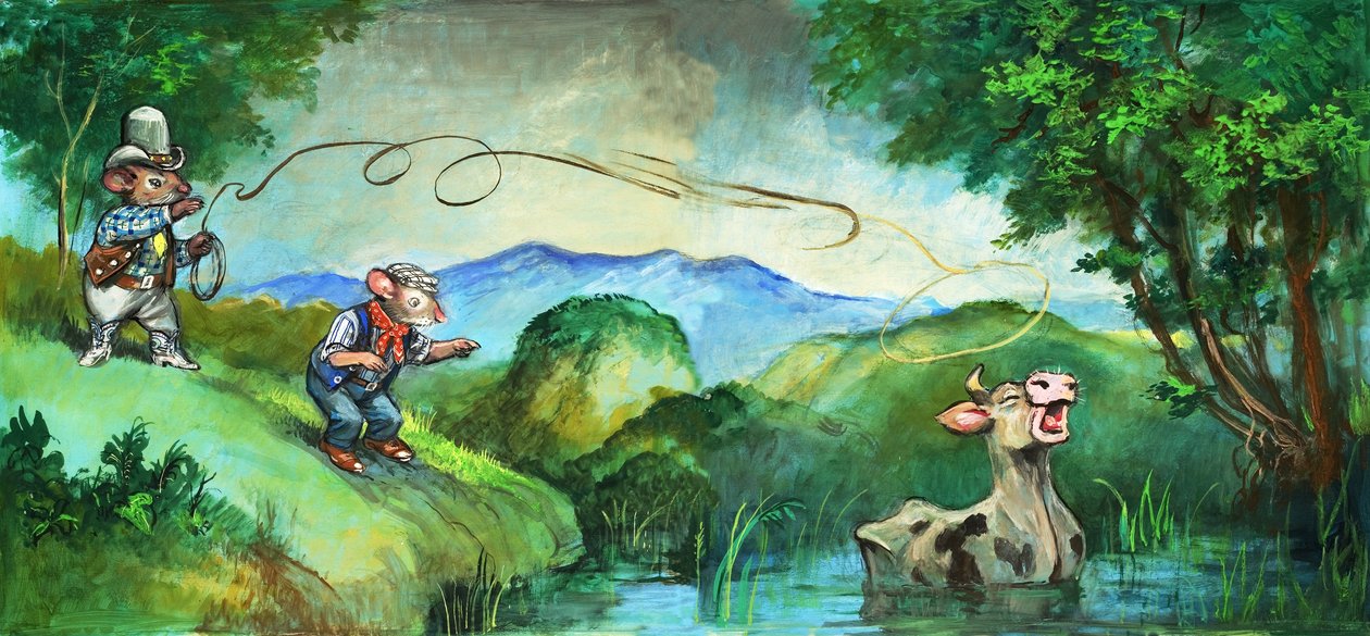 Town Mouse and Country Mouse (gouache på papir) af Philip Mendoza