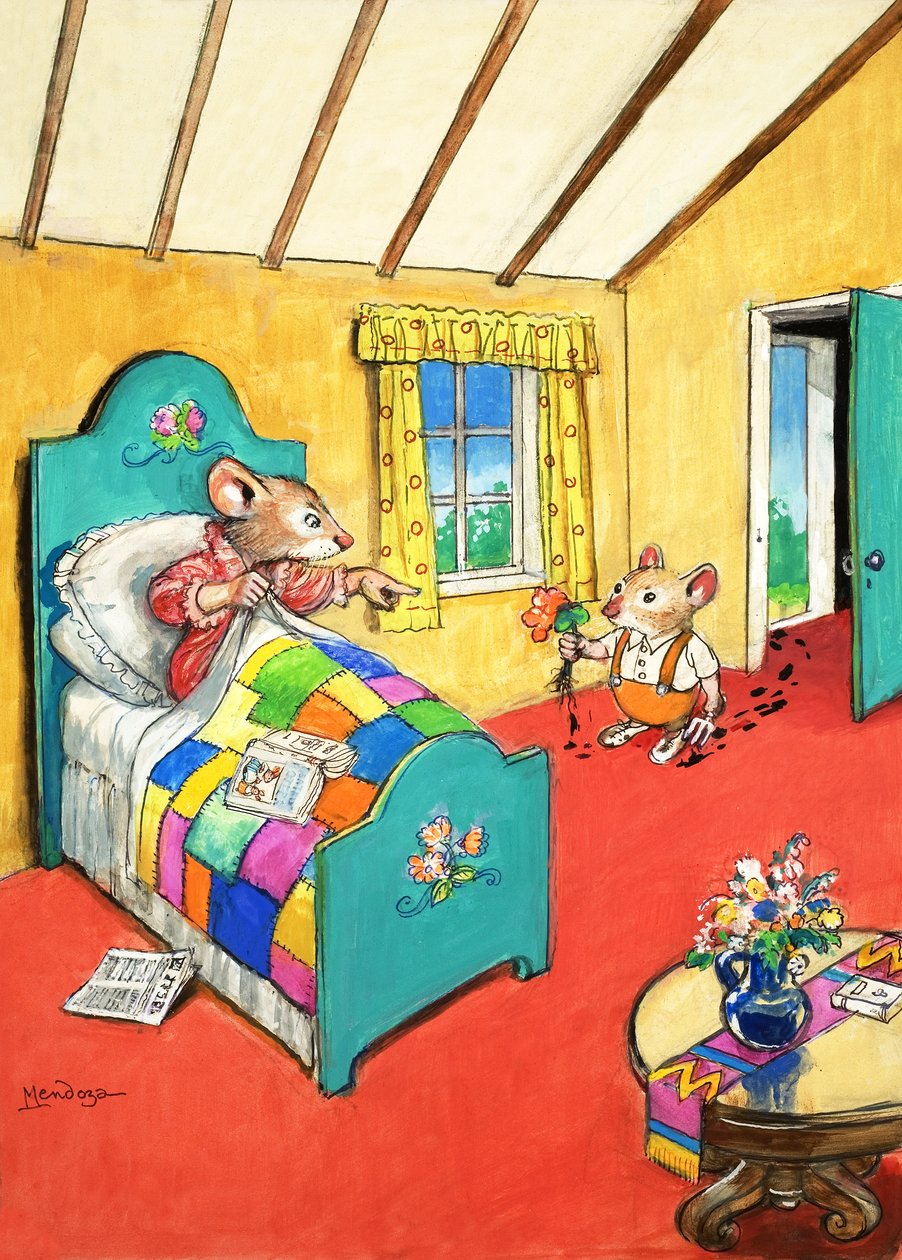 Town Mouse and Country Mouse (gouache på papir) af Philip Mendoza