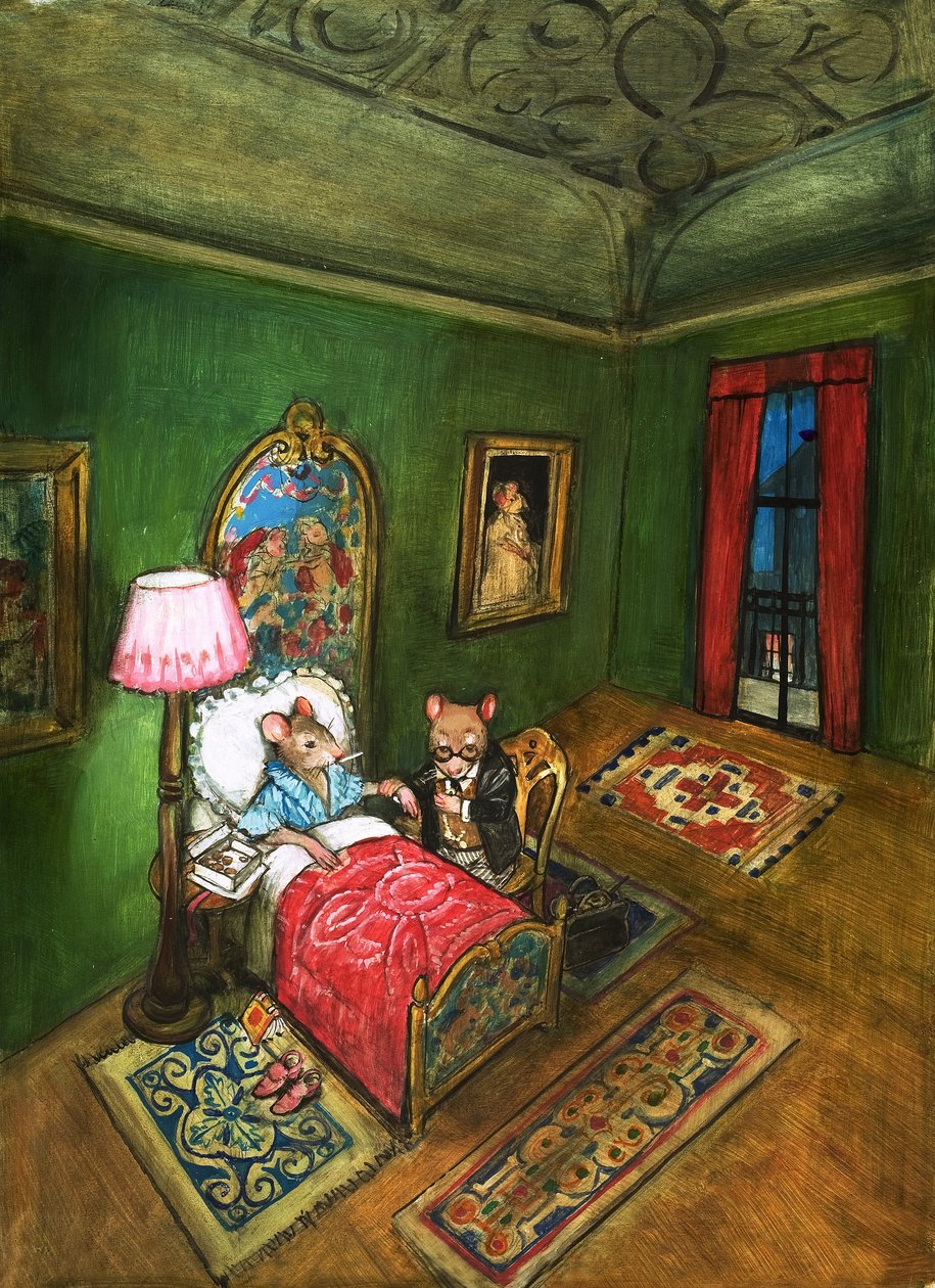 Town Mouse and Country Mouse (gouache på papir) af Philip Mendoza