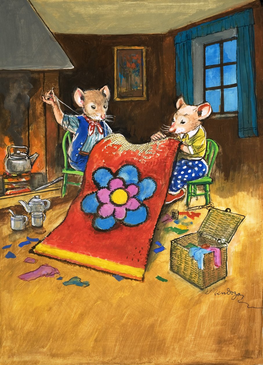 Town Mouse and Country Mouse (gouache på papir) af Philip Mendoza