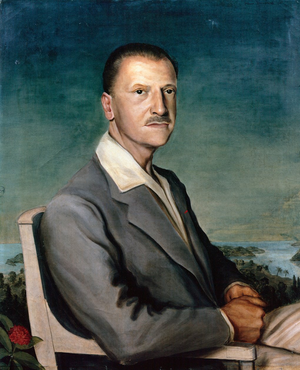 Portræt af William Somerset Maugham (olie på lærred) af Philip Steegman