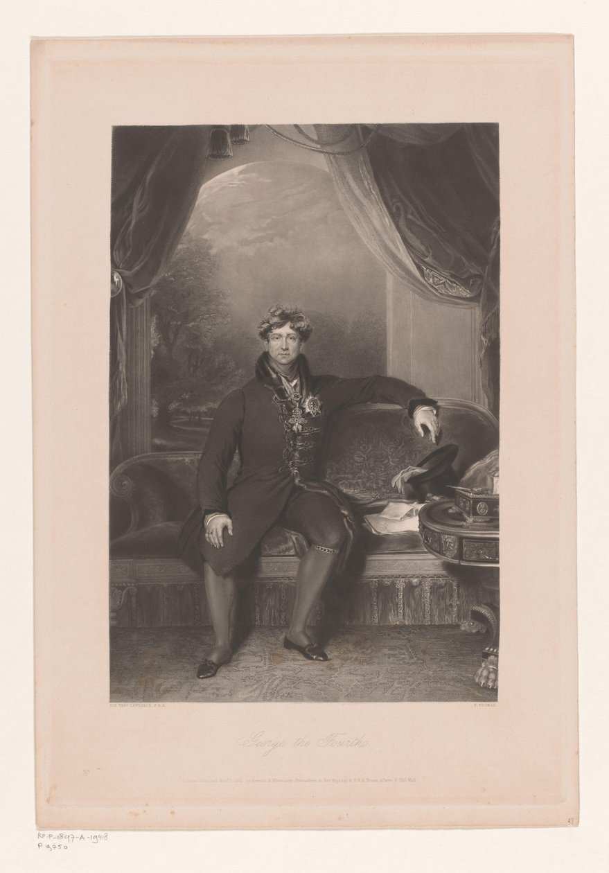 Portræt af George IV, konge af England Portræt af George IV af Det Forenede Kongerige Georg den Fjerde (titel på objekt) af Philip Thomas
