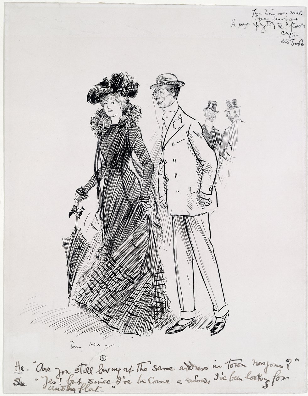 Mrs Jones (pen og blæk på papir) af Philip William May