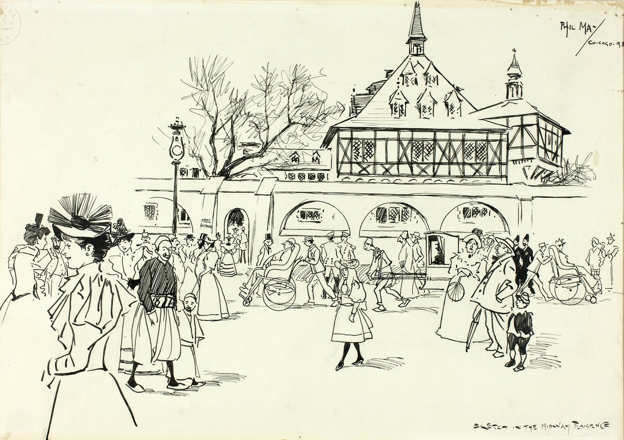 Skitse i Midway Plaisance af Philip William May