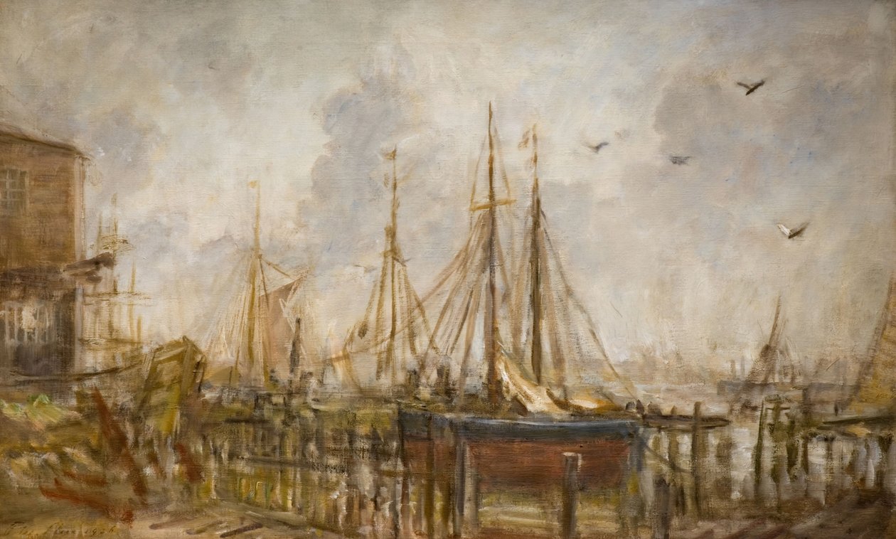 Et skibsværft, Shoreham, Sussex, 1926. af Philip Wilson Steer
