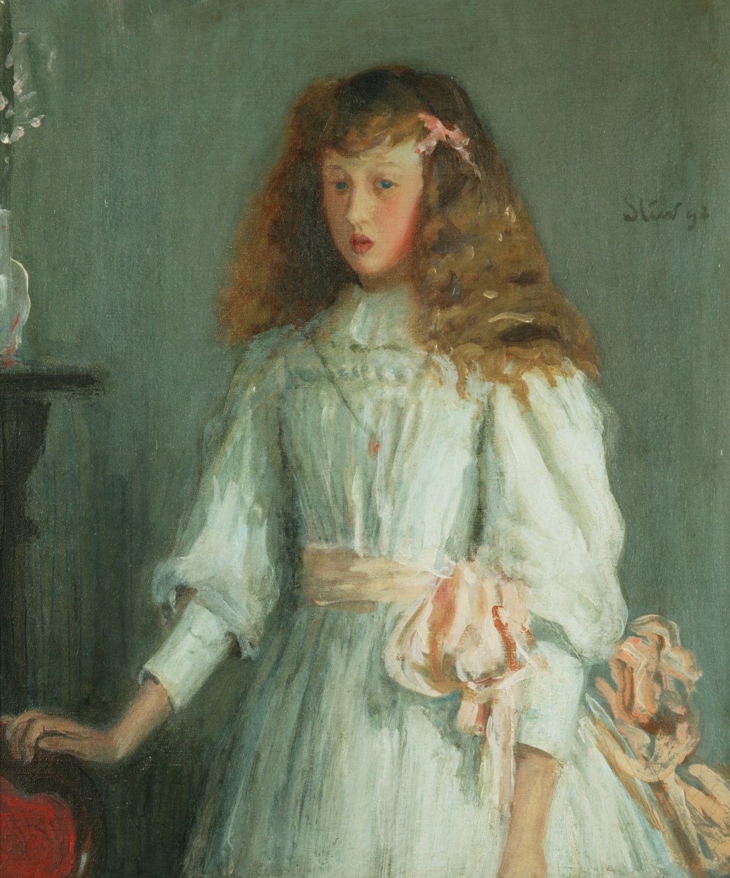 En ung pige i en hvid kjole af Philip Wilson Steer