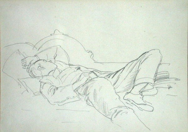 At have en snooze (blyant på papir) af Philip Wilson Steer