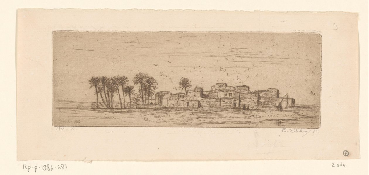Overblik over Com Al-Akhdar Vue de Côm Al-Akhdar (original titel) af Philip Zilcken (signed by artist)