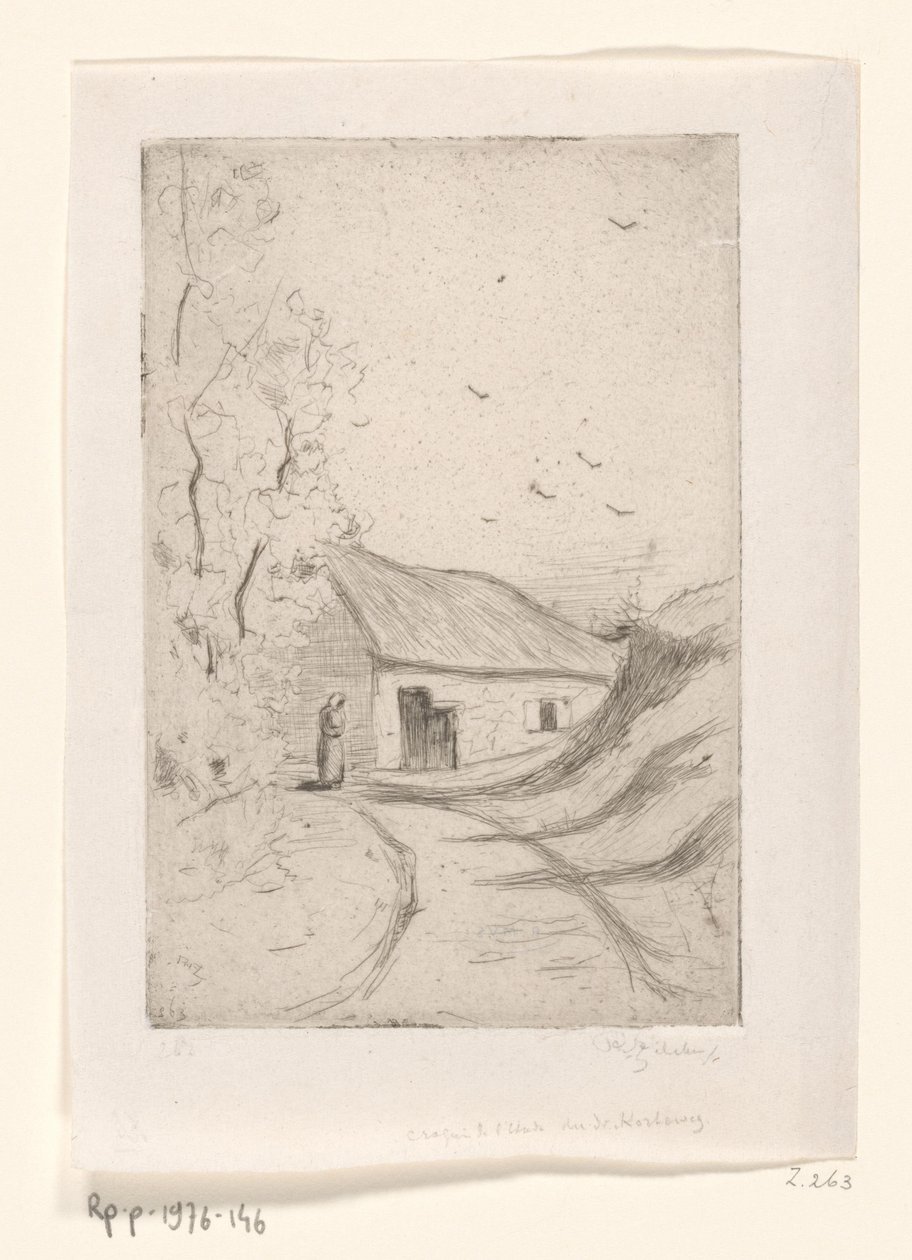 Hus på en landevej Chaumiere a Vleurgat (Bruxelles) (original titel) af Philip Zilcken (signed by artist)