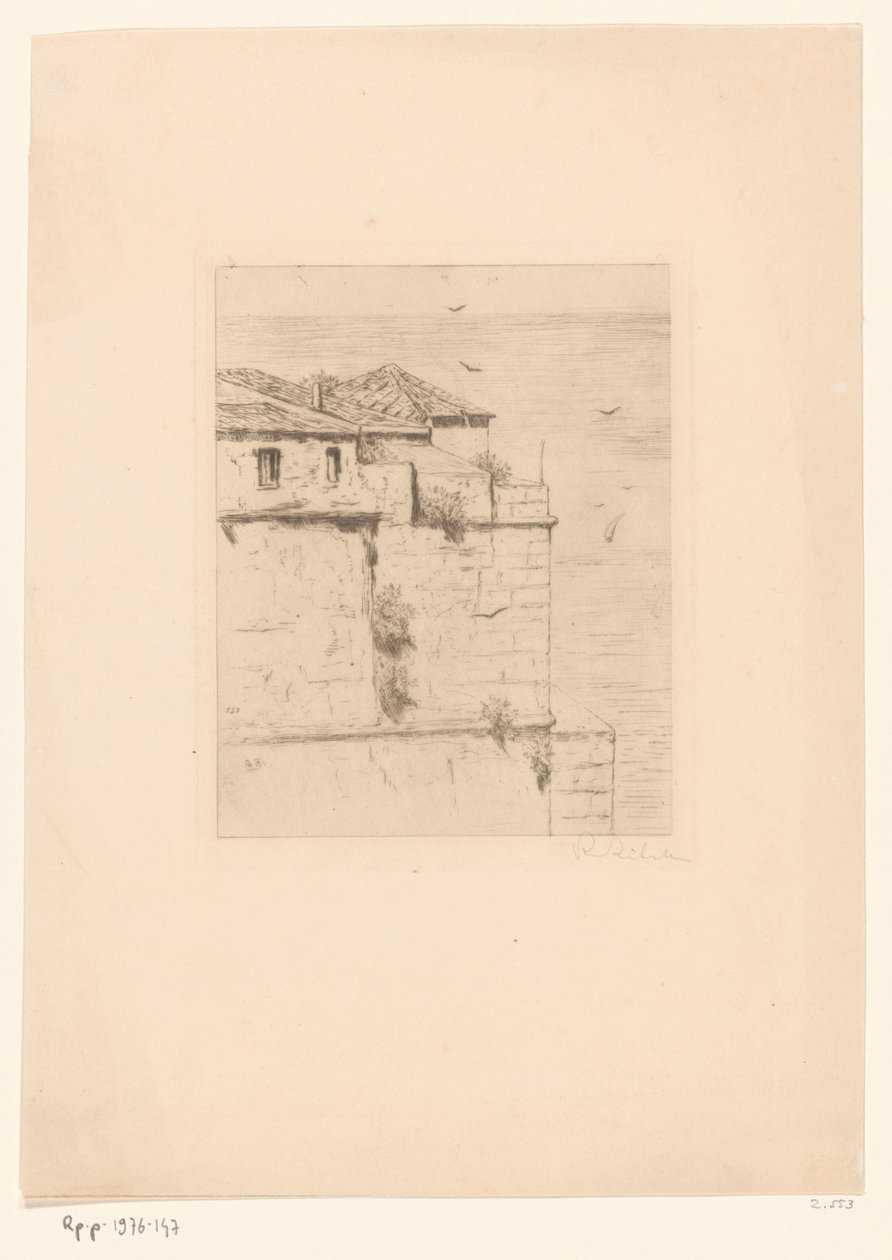 Oud Turks fort i Algier Det gamle tyrkiske fort (Algier) (original titel) af Philip Zilcken (signed by artist)