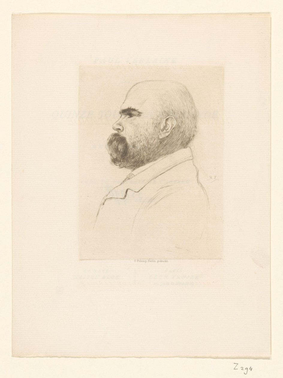 Portræt af Paul Verlaine af Philip Zilcken