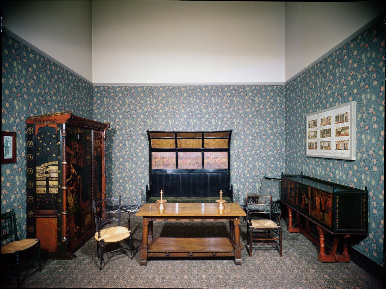 William Morris interiør, ca. 1860 af Philip and Morris William (1833 96) Webb