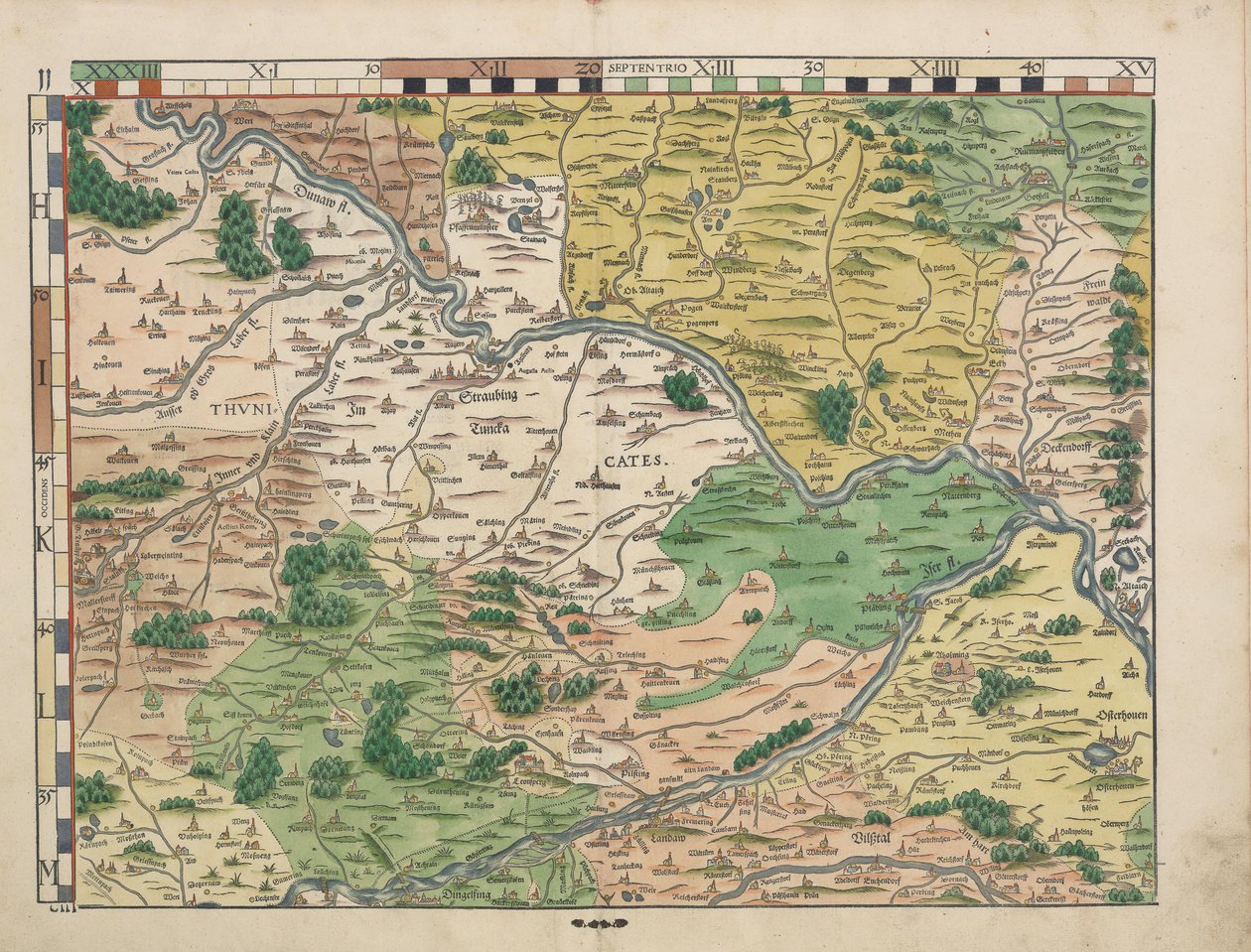 Bayerske country -tabletter fra 1568 (plade 11) af Philipp Apian
