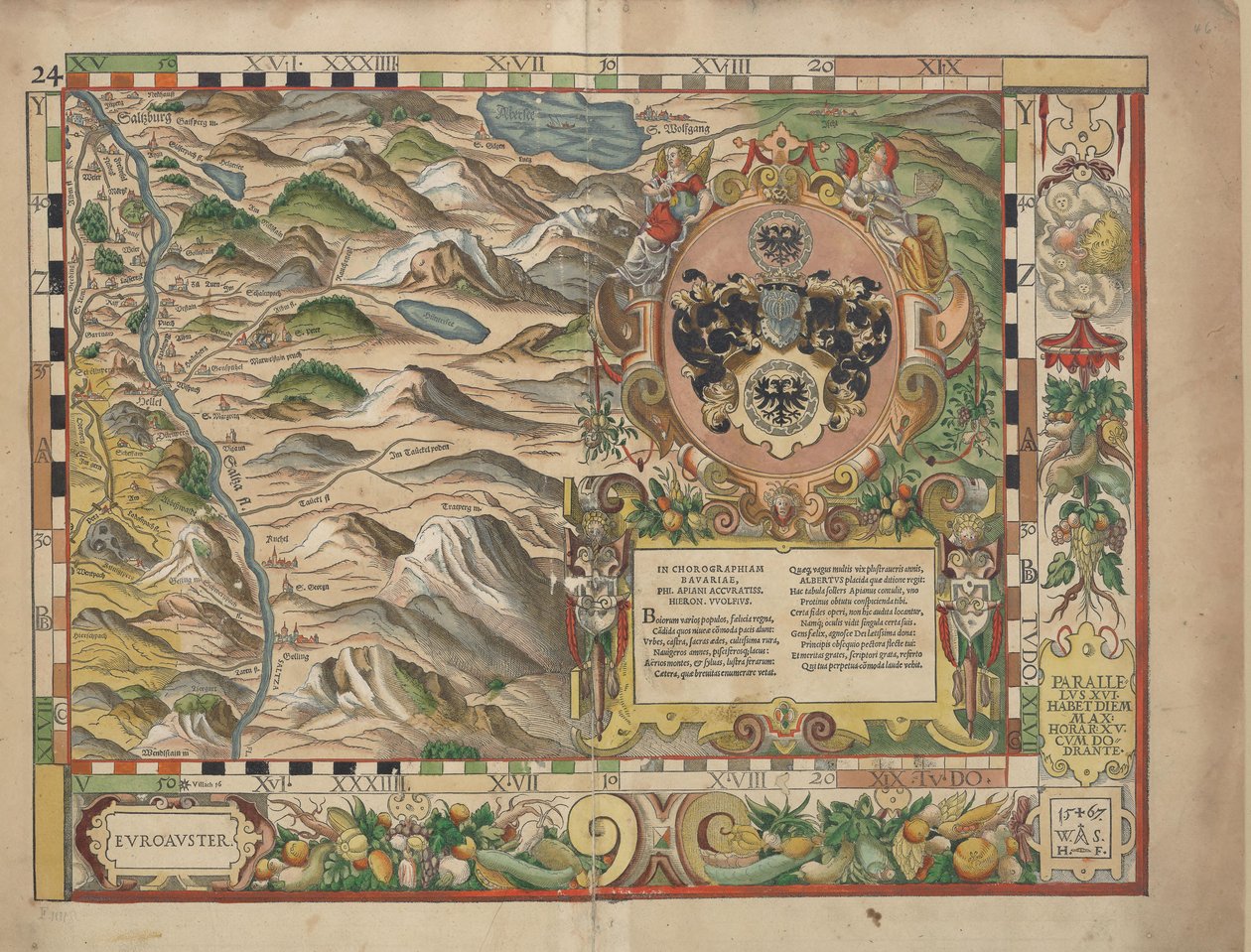 Bayerske country -tabletter fra 1568 (plade 24) af Philipp Apian