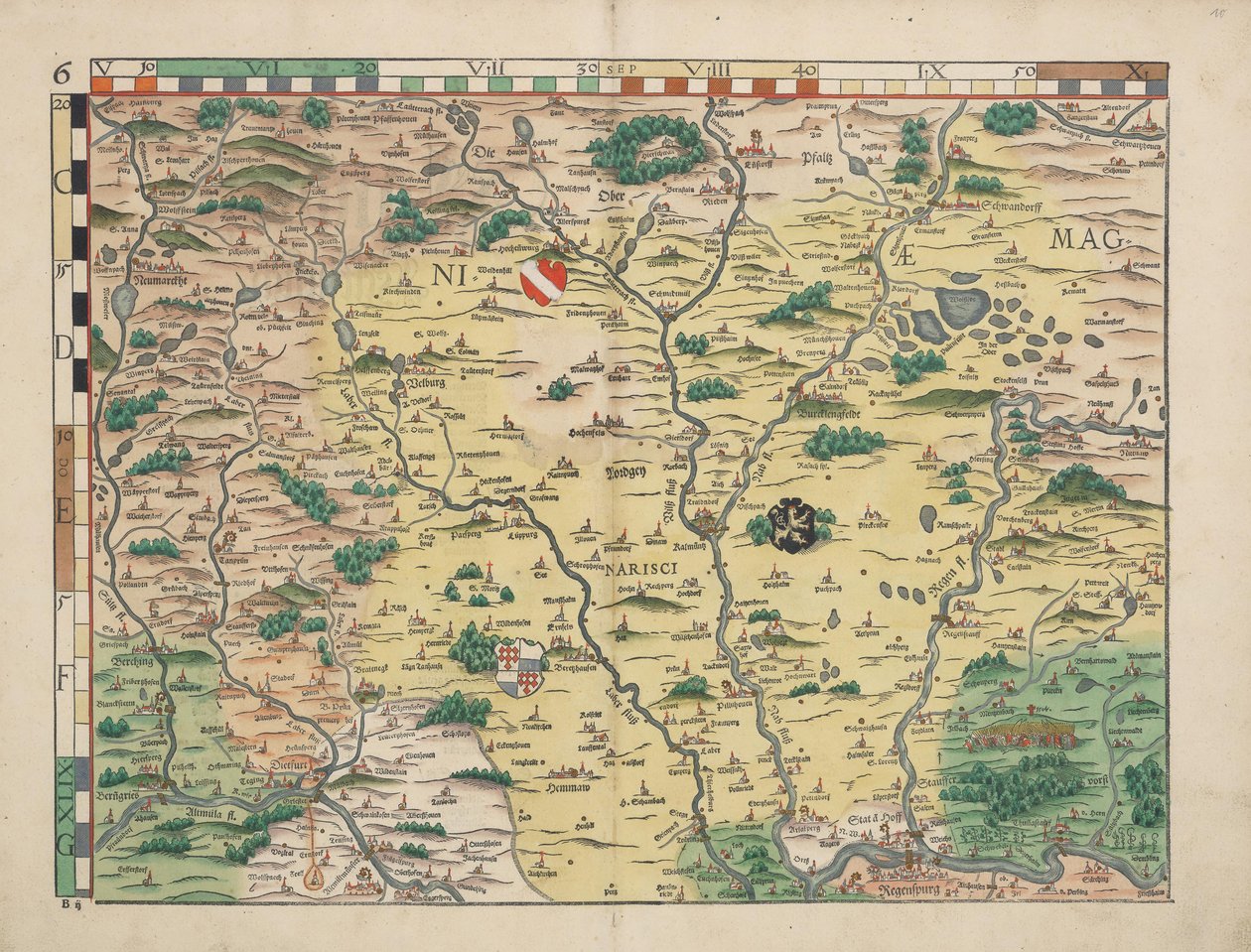 Bayerske landborde fra 1568 (panel 6) af Philipp Apian