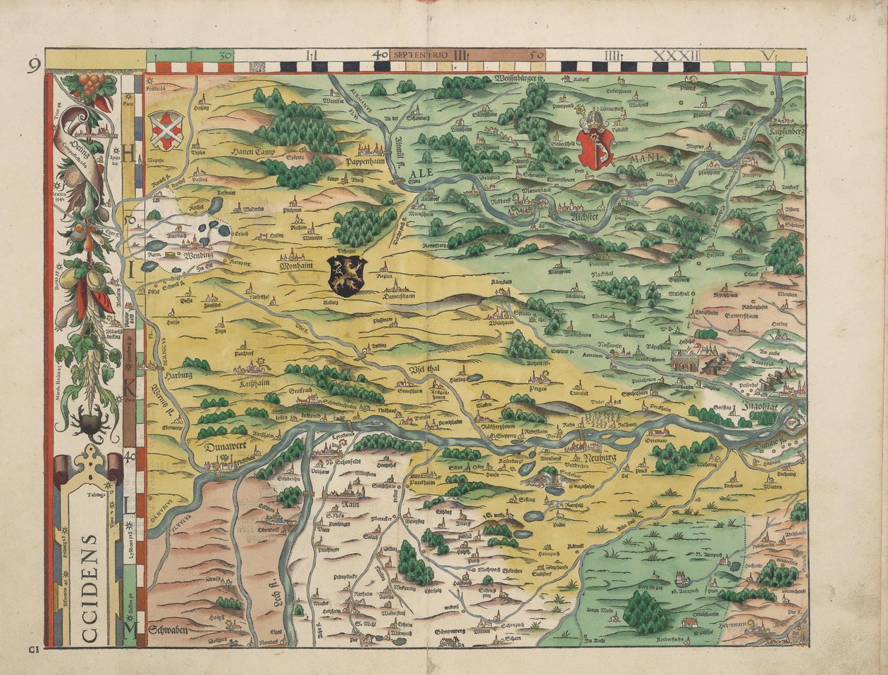 Bayerske landborde fra 1568 (panel 9) af Philipp Apian