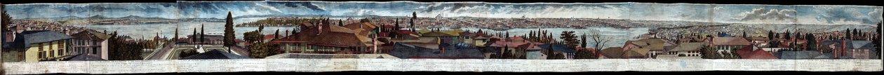 Panorama over Konstantinopel set fra det svenske palads i 1740 af Philipp Ferdinand von Gudenus