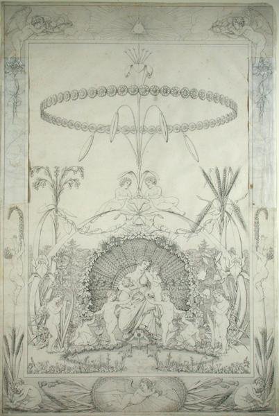 Dag (kobberudkast og alternativ version), 1803 (pen og sort blæk over blyspor) af Philipp Otto Runge