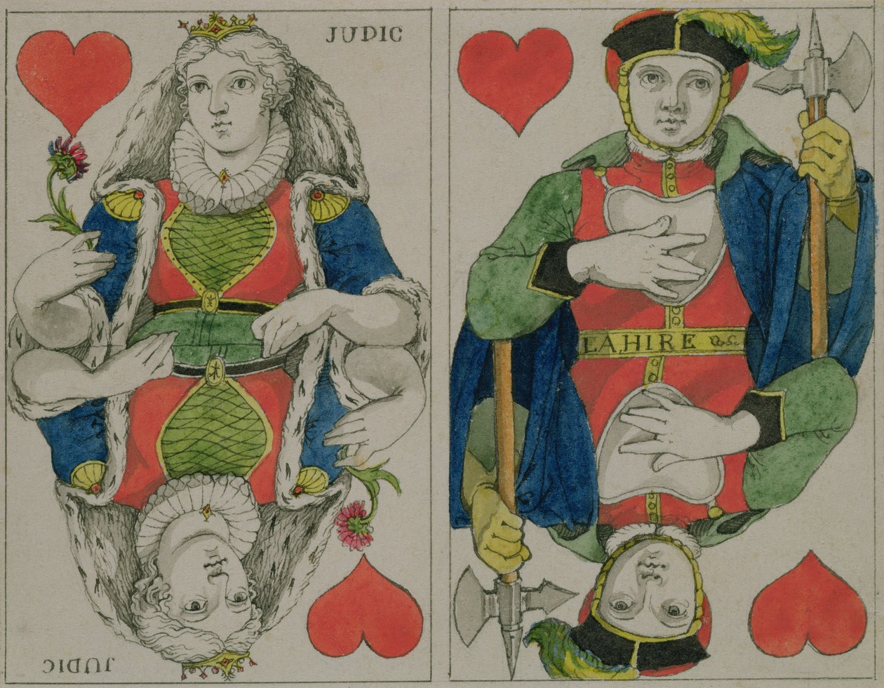 Design til spillekort, c.1810 (pen og blæk og wc på papir) af Philipp Otto Runge