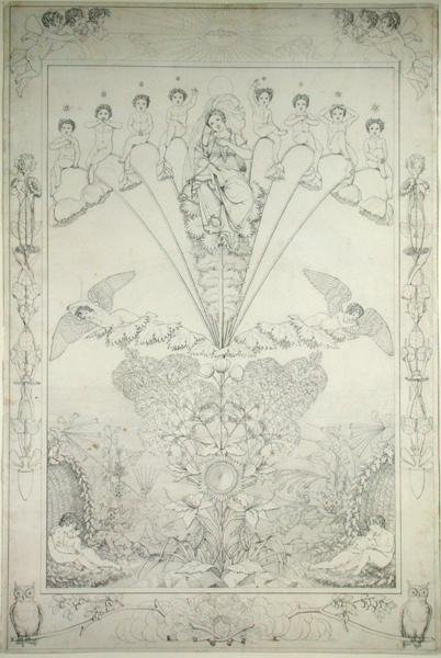 Nat (kobbertræk), 1803 (pen og sort blæk på papir) af Philipp Otto Runge