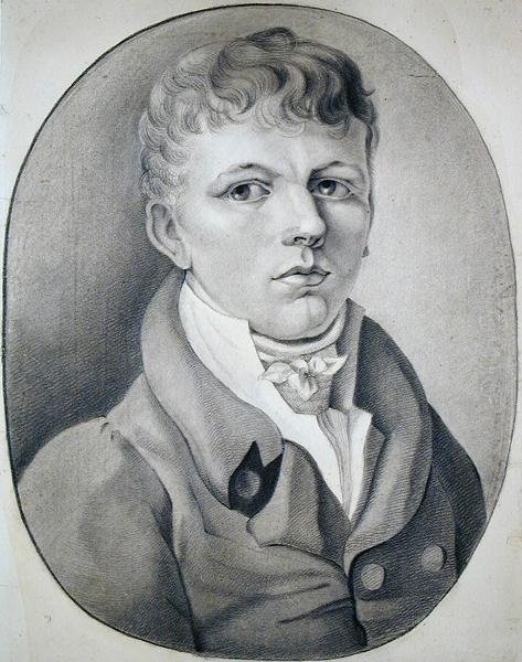 Portræt af Gustav Runge, 1799 (sort kridt på papir) af Philipp Otto Runge