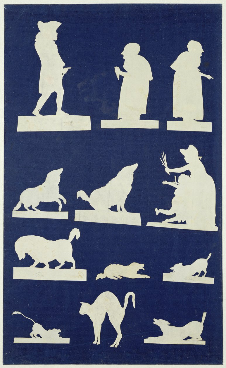 Studie af figurer og dyr (collage på papir) af Philipp Otto Runge