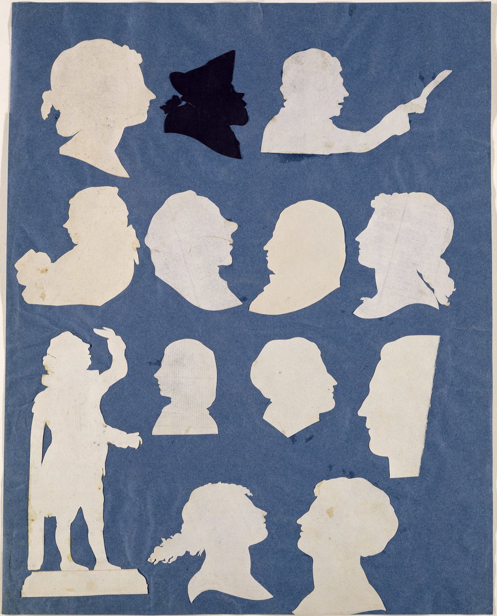 Studie af profiler og en taler (collage på papir) af Philipp Otto Runge