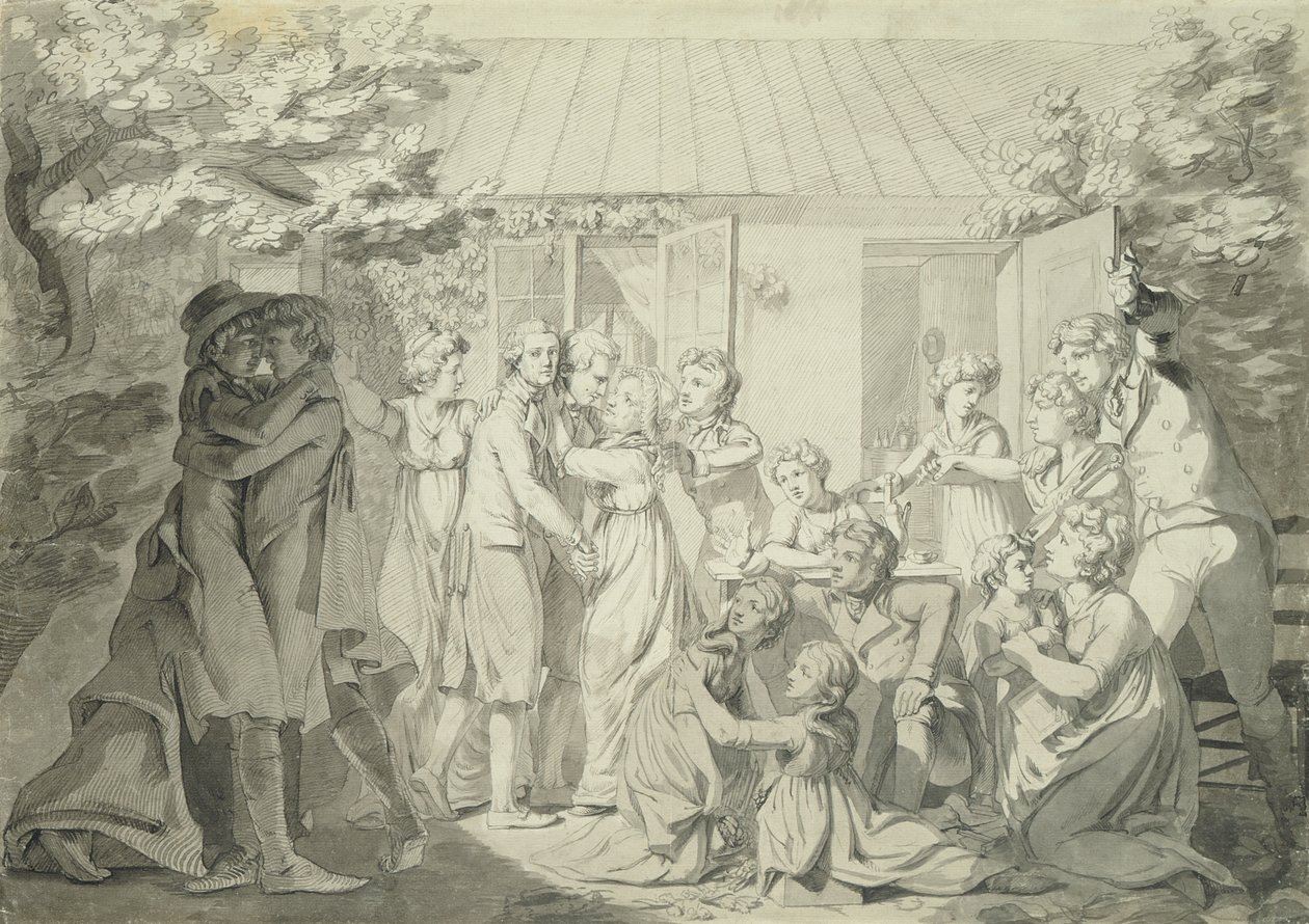 The Homecoming of the Son, 180001 (pen og blæk på papir) af Philipp Otto Runge