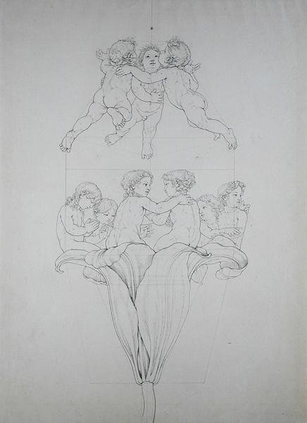 The Light Lily, en undersøgelse for The Morning, 1809 (blæk på papir) af Philipp Otto Runge