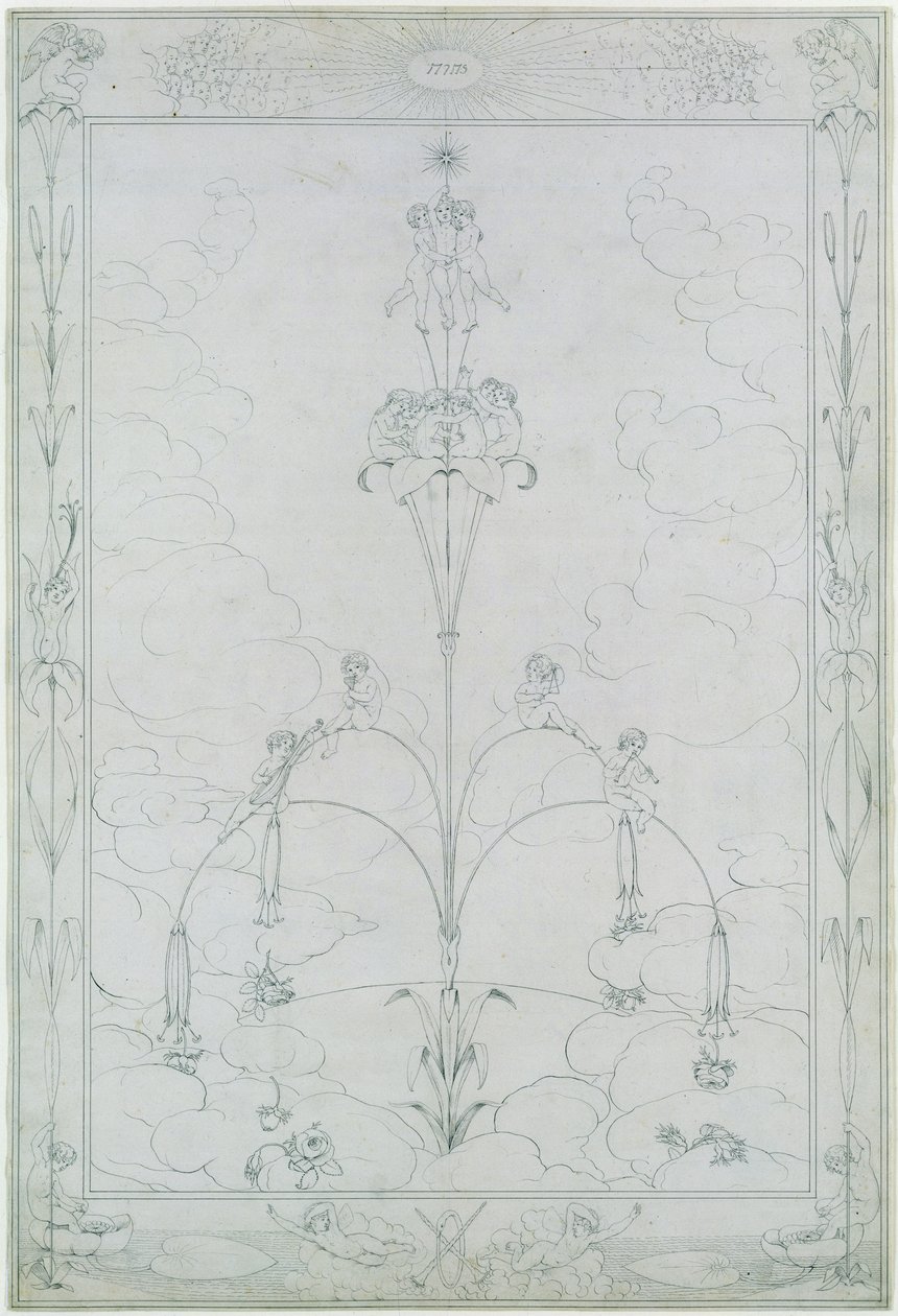 The Morning, 1803 (blæk på papir) (se også 141681) af Philipp Otto Runge