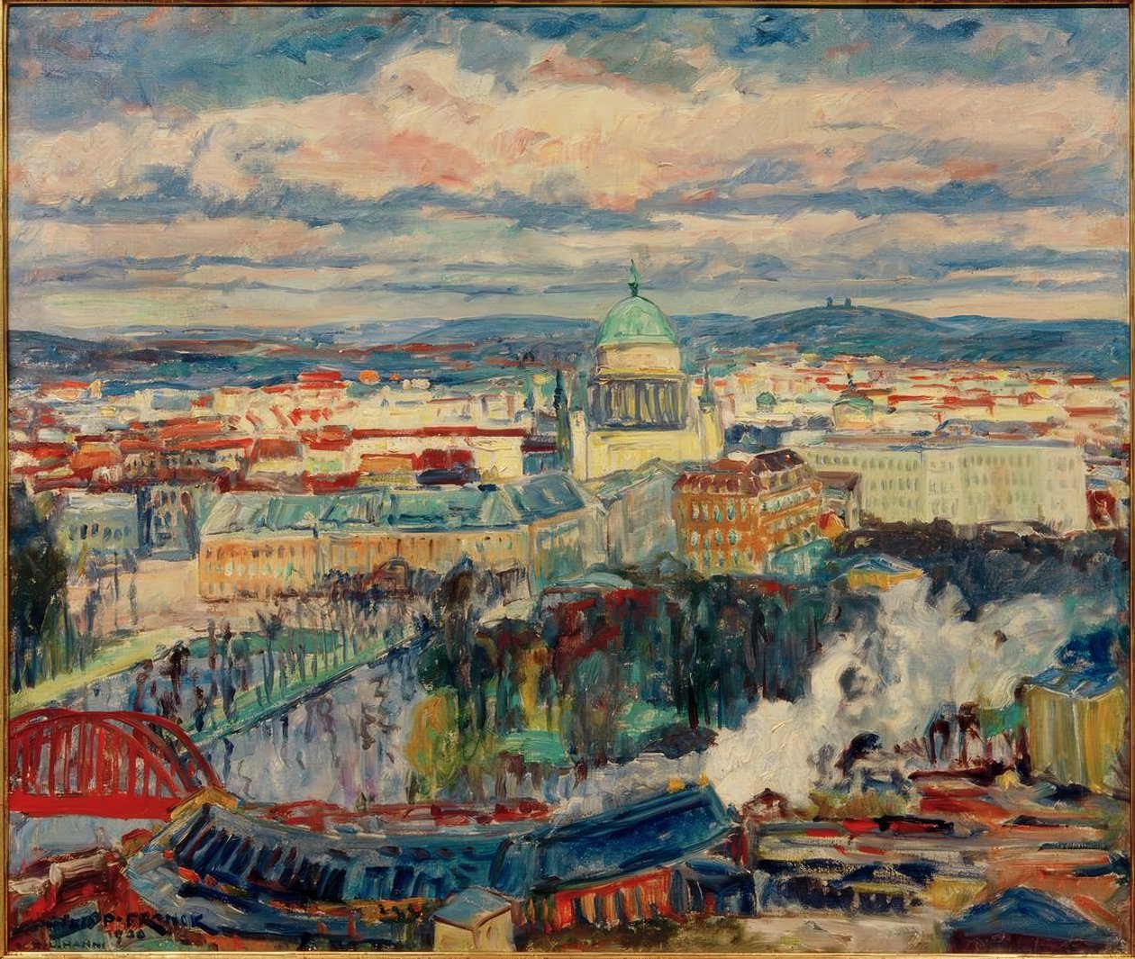 Udsigt over Potsdam med Nicolai-kirken af Philipp Franck