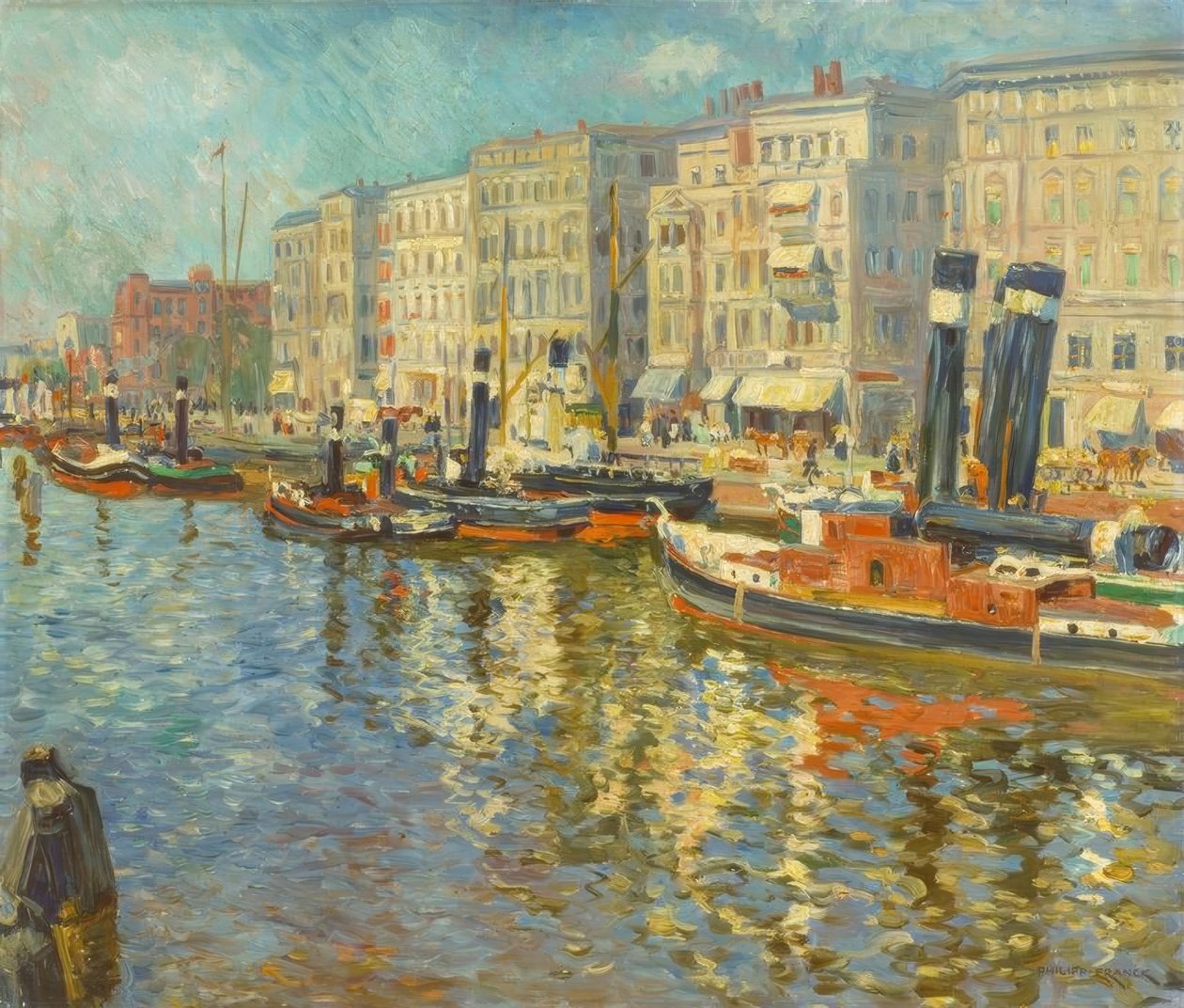Stettin, havn / maleri af Philipp Franck af Philipp Franck