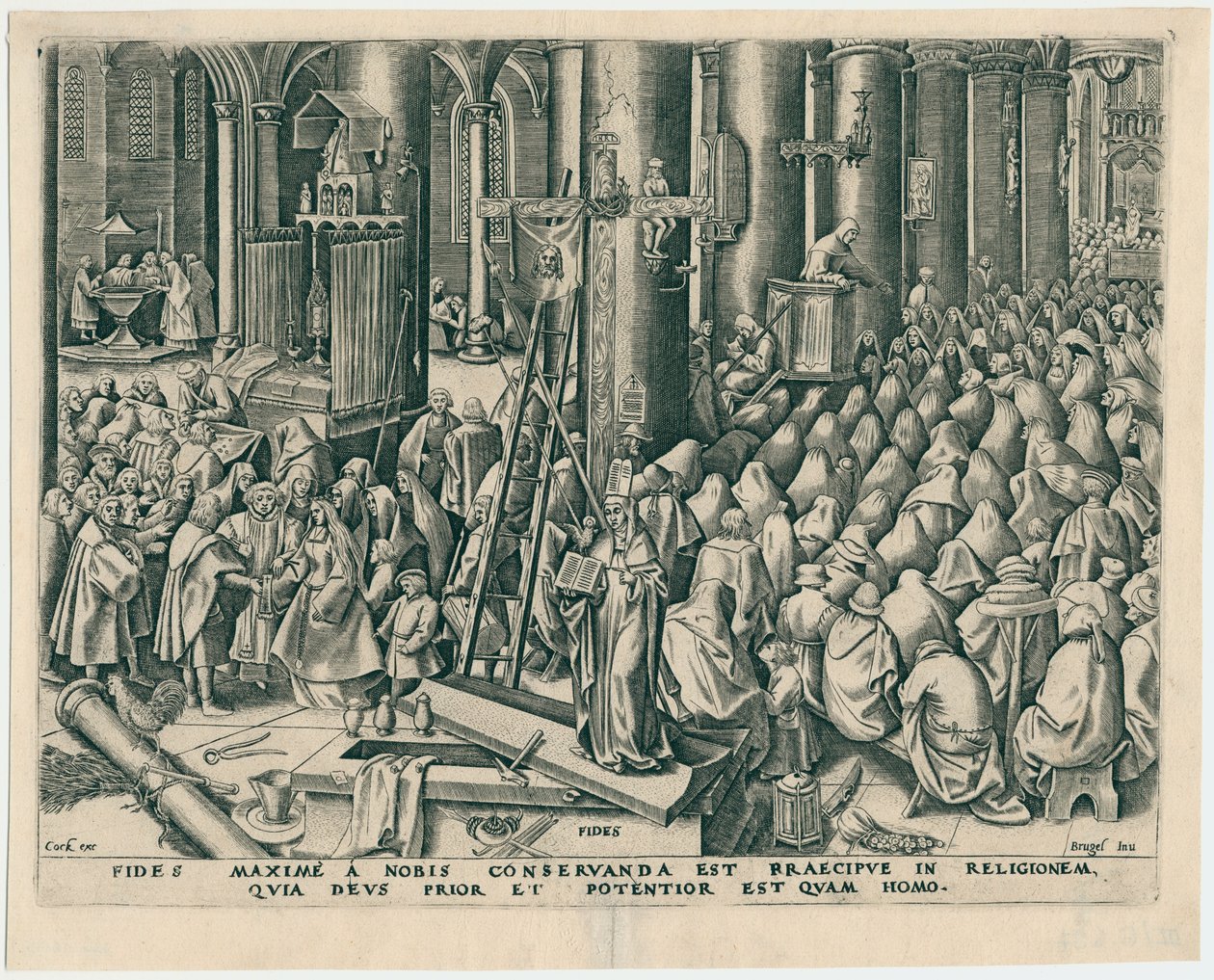 Fides Faith fra De syv dyder, 1559. af Philipp Galle