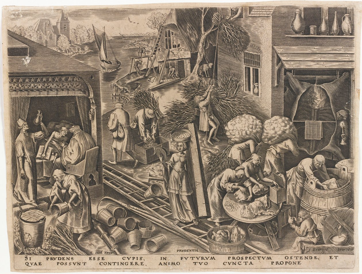 Prudentia Prudence fra De syv dyder, 1559. af Philipp Galle
