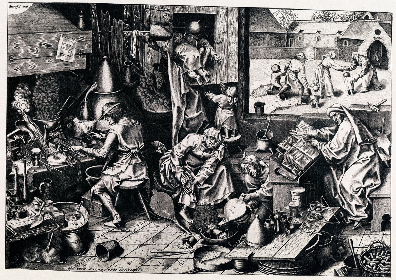 Alkymisten, 1558 af Philipp Galle