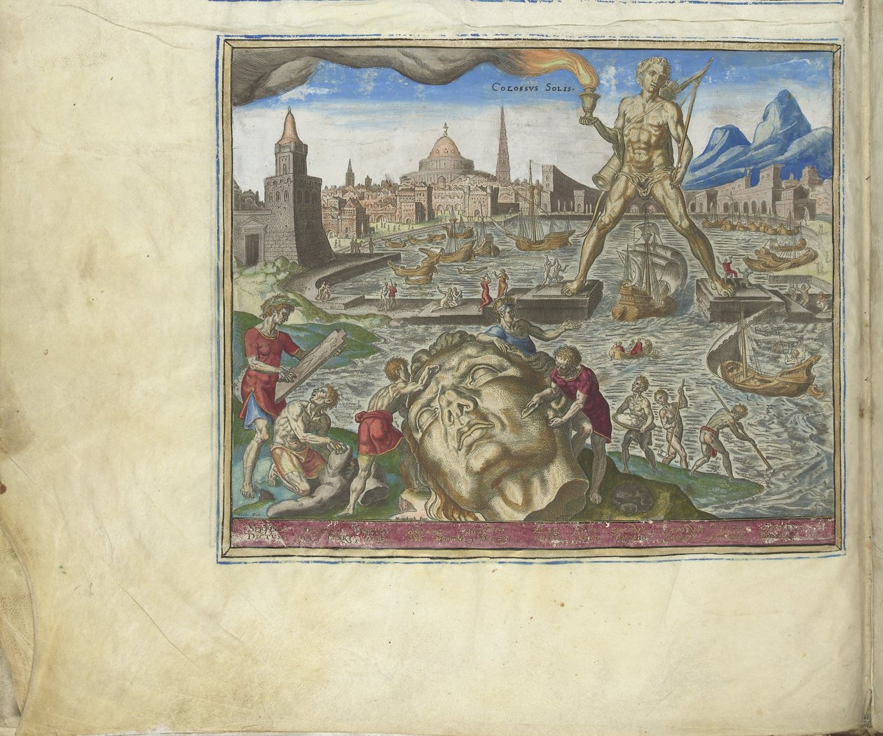 The Colossus of Rhodes fra serien The Eightth Wonders of the World, 1572 af Philipp Galle