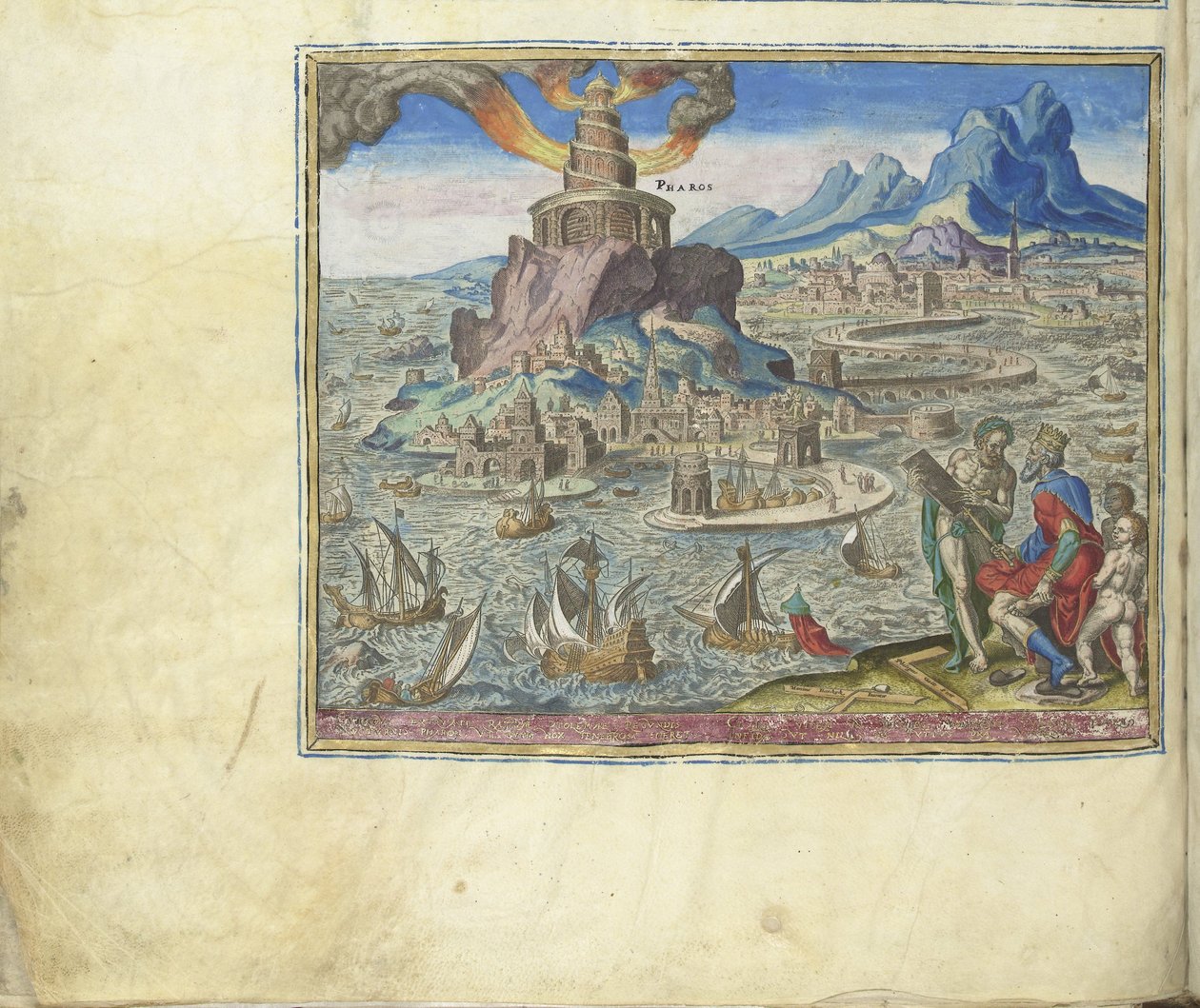 Fyrtårnet i Alexandria fra serien The Eightth Wonders of the World, 1572 af Philipp Galle