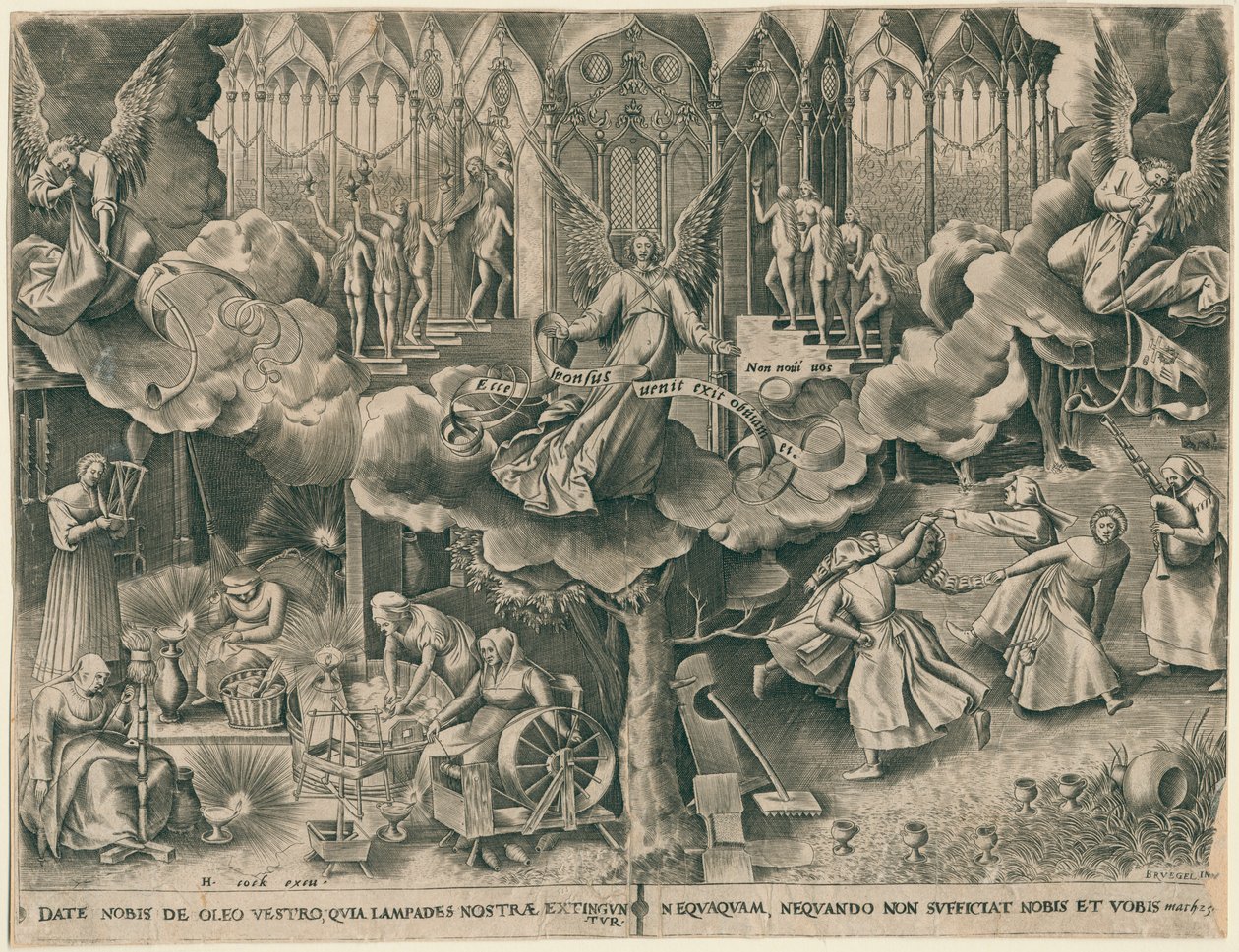 Lignelsen om de vise og tåbelige jomfruer, 1570. af Philipp Galle
