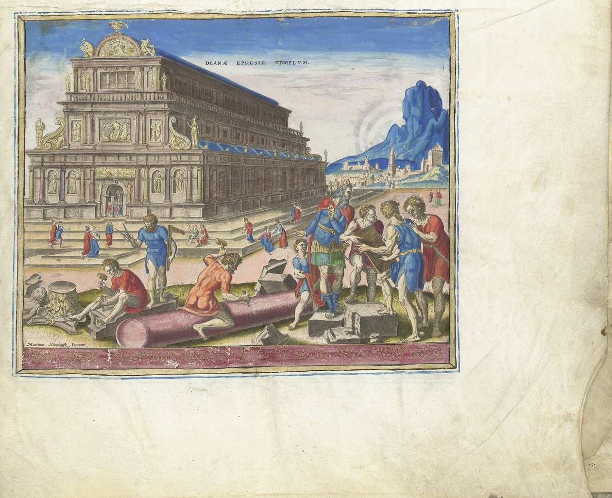 The Temple of Diana at Ephesus fra serien The Eightth Wonders of the World, 1572 af Philipp Galle
