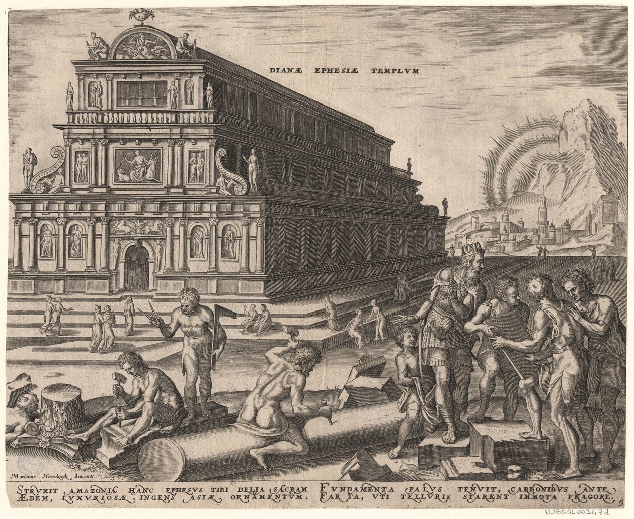 Dianatemplet i Efesos fra serien Verdens ottende vidundere efter Maarten van Heemskerck, 1572 af Philipp Galle