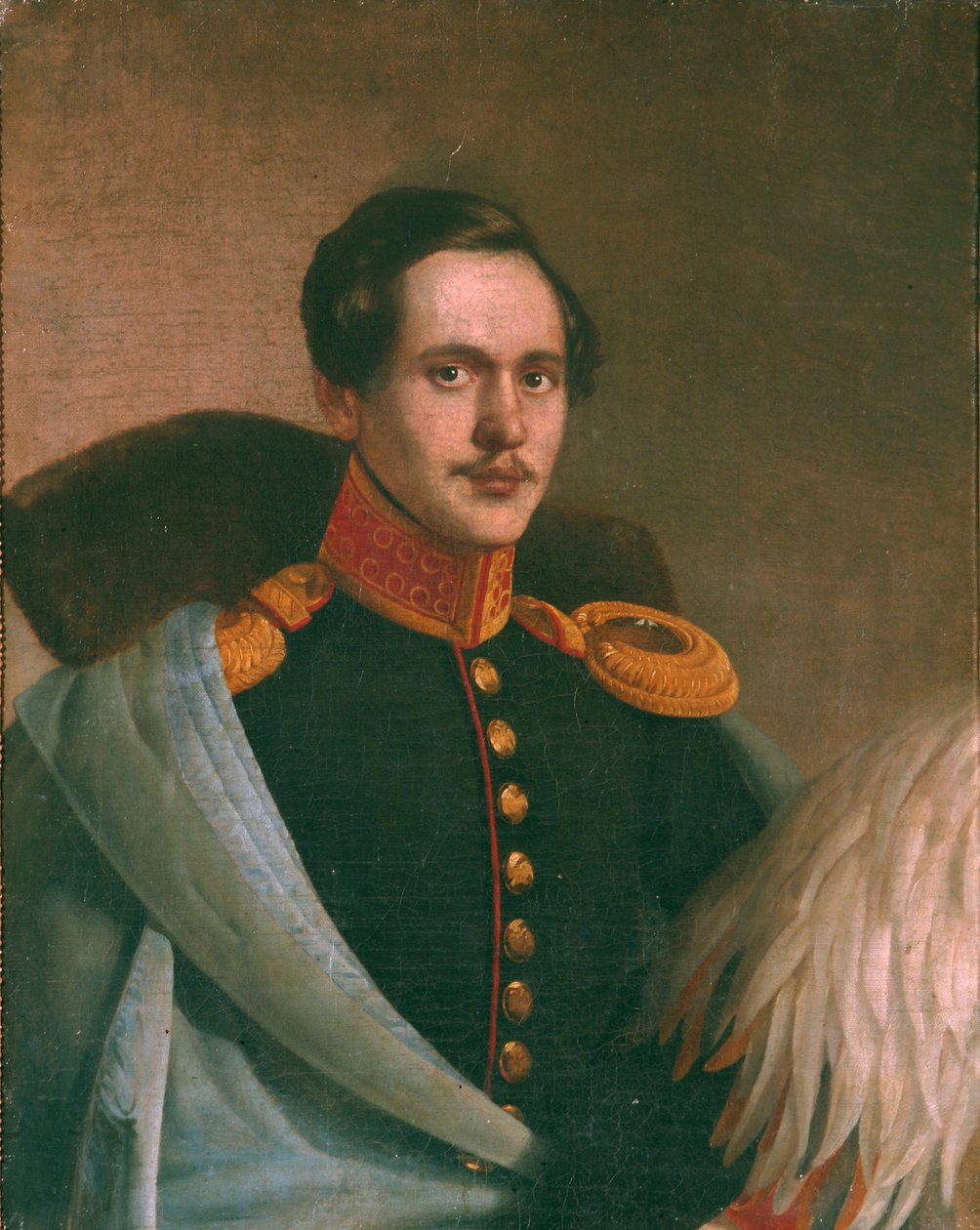 Portræt af digteren Mikhail Lermontov 1814-1841, 1834 af Philipp Osipovich Budkin