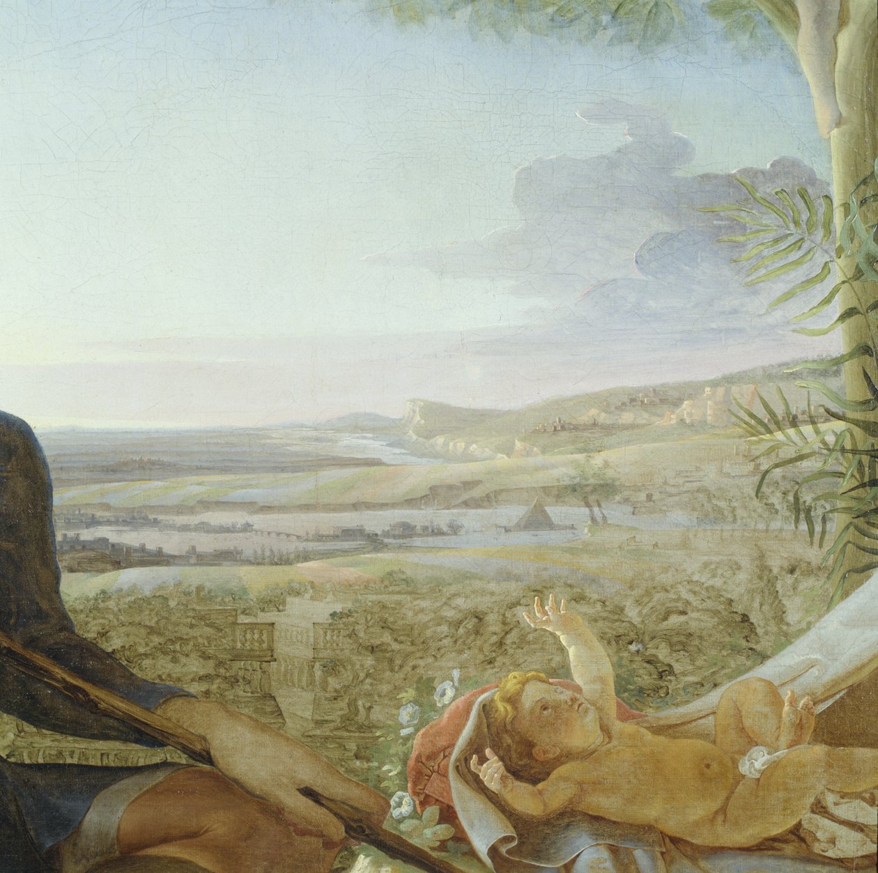 Kristusbarn og landskab fra Rest on the Flight into Egypt, 1805-06 (detalje fra 141645) af Philipp Otto Runge