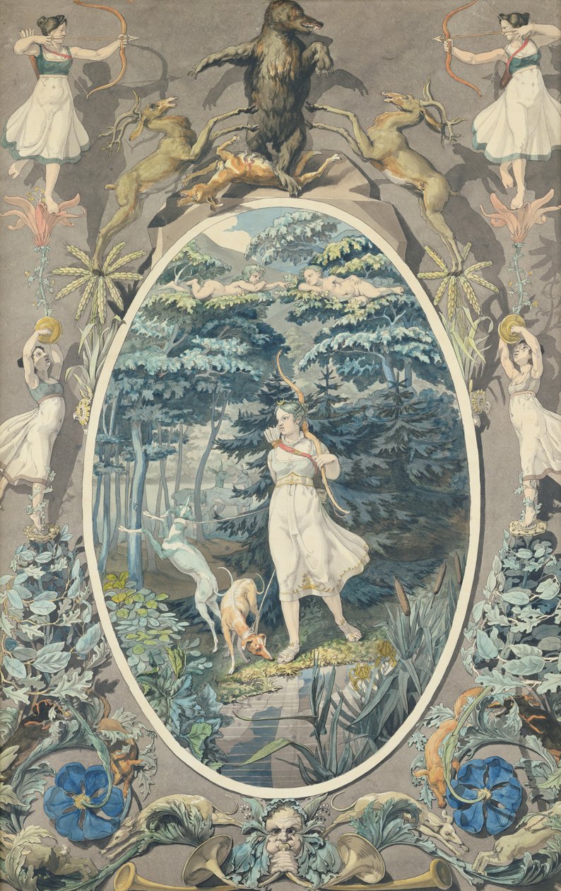Jagtens glæde, 1808-9 (pen og wc på papir) af Philipp Otto Runge