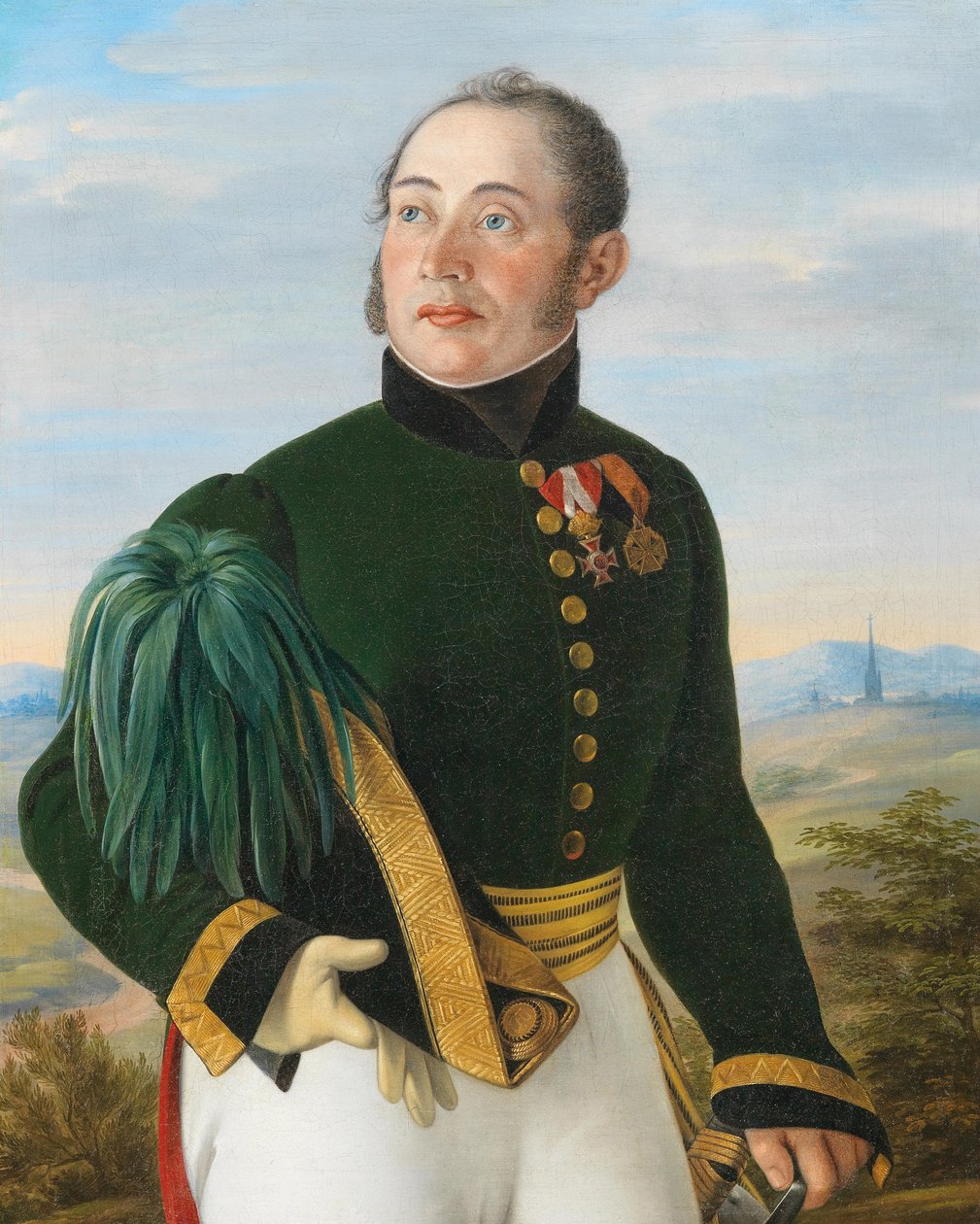 Portræt af feltmarskalløjtnant Friedrich von Spannoghe 1782-1850, 1830. af Philipp Stöhr